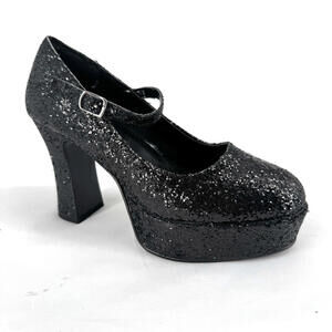 Funtasma heels womens 9 black sparkle maryjane goth emo punk witchy halloween